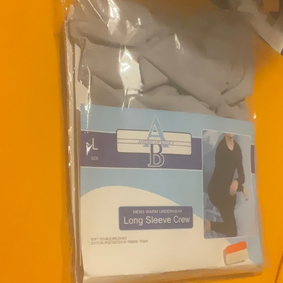 American Basics Gray Mens Long Sleeve Crew Size L, NIP - Picture 4 of 5